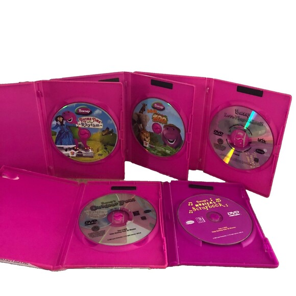 Lot of 5 Barney DVD Rhyme Time Let’s Go Zoo Play School Outdoor Fun Scrapbook - Picture 1 of 2